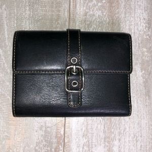Coach leather black and brown wallet